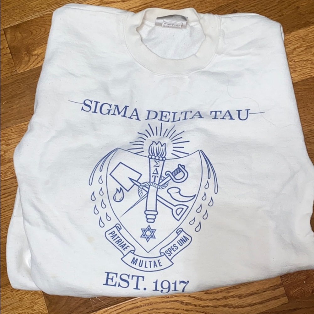 White Crewneck Sigma Delta Tau SDT